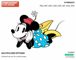 Cute - Disney's Classic Mickey Mouse - Embroidery Design in 3 sizes & 8 formats