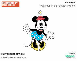 Back View - Disney's Classic Mickey Mouse - Embroidery Design in 3 sizes & 8 formats