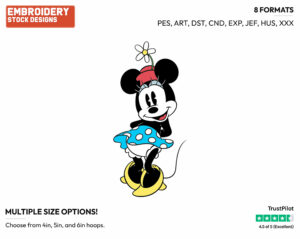Shy - Disney's Classic Mickey Mouse - Embroidery Design in 3 sizes & 8 formats