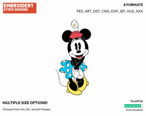 Cute - Disney's Classic Mickey Mouse - Embroidery Design in 3 sizes & 8 formats