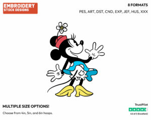 Waving - Disney's Classic Mickey Mouse - Embroidery Design in 3 sizes & 8 formats