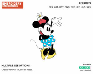 Waving - Disney's Classic Mickey Mouse - Embroidery Design in 3 sizes & 8 formats