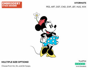 Minnie Mouse With Hands On Hips - Disney's Classic Mickey Mouse - Embroidery Design in 3 sizes & 8 formats
