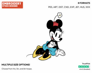 Sitting Down - Disney's Classic Mickey Mouse - Embroidery Design in 3 sizes & 8 formats