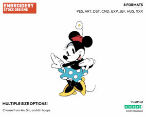 Coy - Disney's Classic Mickey Mouse - Embroidery Design in 3 sizes & 8 formats