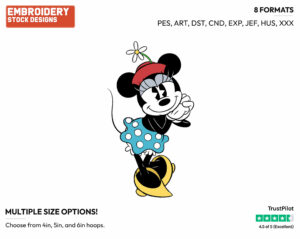 Romantic - Disney's Classic Mickey Mouse - Embroidery Design in 3 sizes & 8 formats