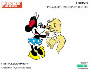Holding Up A Dog - Disney's Classic Mickey Mouse - Embroidery Design in 3 sizes & 8 formats