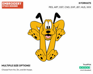 Pluto Running - Disney's Pluto - Embroidery Design in 3 sizes & 8 formats