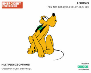Whistling - Disney's Pluto - Embroidery Design in 3 sizes & 8 formats