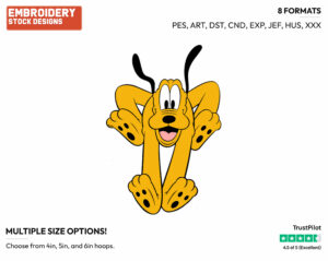 Running - Disney's Pluto - Embroidery Design in 3 sizes & 8 formats