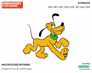 Strutting - Disney's Pluto - Embroidery Design in 3 sizes & 8 formats