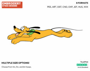 Running - Disney's Pluto - Embroidery Design in 3 sizes & 8 formats