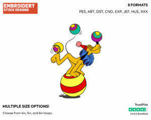 Balancing Balls - Disney's Pluto - Embroidery Design in 3 sizes & 8 formats