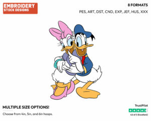 Daisy, Donald Duck - Disney's Donald & Daisy Duck - Embroidery Design in 3 sizes & 8 formats