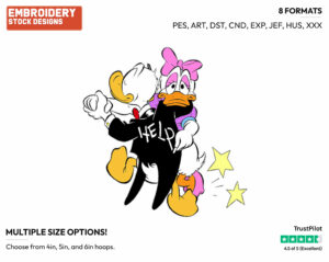Donald, Daisy Dancing - Disney's Donald & Daisy Duck - Embroidery Design in 3 sizes & 8 formats