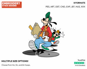Young Mickey, Goofy - Disney's Mickey, Donald & Goofy - Embroidery Design in 3 sizes & 8 formats