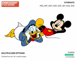Mickey, Donald - Disney's Mickey, Donald & Goofy - Embroidery Design in 3 sizes & 8 formats