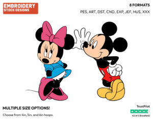 Mickey And Minnie Mouse - Disney's Mickey & Minnie Mouse - Embroidery Design in 3 sizes & 8 formats