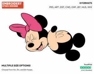Mickey, Minnie Kissing - Disney's Mickey & Minnie Mouse - Embroidery Design in 3 sizes & 8 formats