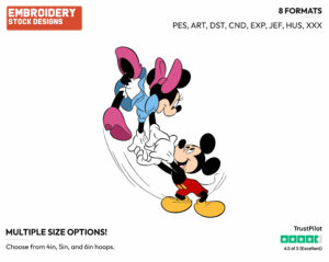 Dancing - Disney's Mickey & Minnie Mouse - Embroidery Design in 3 sizes & 8 formats