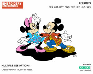 Dancing - Disney's Mickey & Minnie Mouse - Embroidery Design in 3 sizes & 8 formats