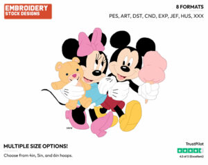 At The Fair - Disney's Mickey & Minnie Mouse - Embroidery Design in 3 sizes & 8 formats