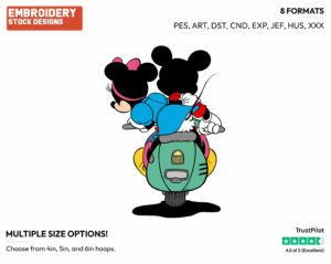 Mickey, Minnie - Disney's Mickey & Minnie Mouse - Embroidery Design in 3 sizes & 8 formats