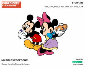 Minnie Baked A Pie - Disney's Mickey & Minnie Mouse - Embroidery Design in 3 sizes & 8 formats