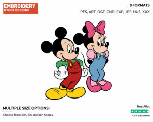 Mickey, Minnie - Disney's Mickey & Minnie Mouse - Embroidery Design in 3 sizes & 8 formats