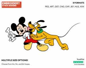 Mickey Giving Pluto A Chewing Bone - Disney's Mickey, Minnie & Pluto - Embroidery Design in 3 sizes & 8 formats