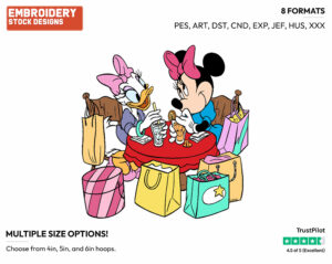 Minnie Mouse, Daisy Duck Taking A Break From Shopping - Disney's Minnie Mouse & Daisy Duck - Embroidery Design in 3 sizes & 8 formats