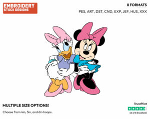 Minnie, Daisy - Disney's Minnie Mouse & Daisy Duck - Embroidery Design in 3 sizes & 8 formats