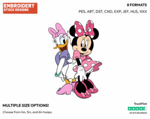 Minnie, Daisy - Disney's Minnie Mouse & Daisy Duck - Embroidery Design in 3 sizes & 8 formats