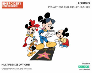 Mickey Signing Autographs - Disney's Mickey Mouse & Friends - Embroidery Design in 3 sizes & 8 formats