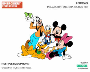 Mickey, Friends - Disney's Mickey Mouse & Friends - Embroidery Design in 3 sizes & 8 formats