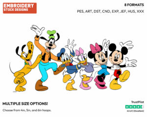 Mickey, Friends - Disney's Mickey Mouse & Friends - Embroidery Design in 3 sizes & 8 formats