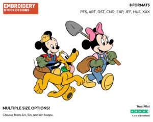 Minnie, Pluto, Morty, Ferdy - Disney's Mickey Mouse & Friends - Embroidery Design in 3 sizes & 8 formats