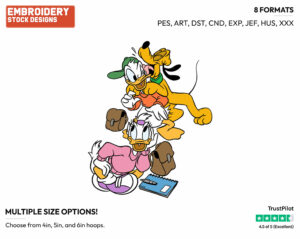 Pluto, Donald, Daisy Duck - Disney's Mickey Mouse & Friends - Embroidery Design in 3 sizes & 8 formats