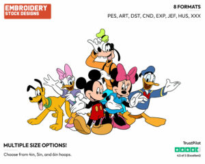 Mickey Mouse, Friends - Disney's Mickey Mouse & Friends - Embroidery Design in 3 sizes & 8 formats