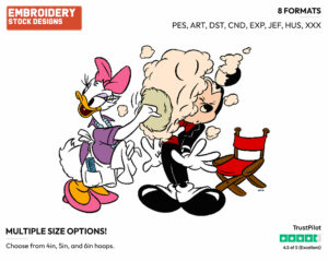 Daisy Applying Makeup To Mickey - Disney's Mickey Mouse & Friends - Embroidery Design in 3 sizes & 8 formats