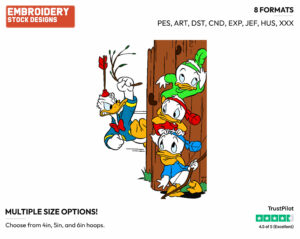 Donald, Huey, Dewey, Louie - Disney's Mickey Mouse & Friends - Embroidery Design in 3 sizes & 8 formats