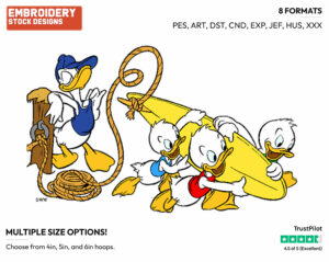 Donald, Huey, Dewey, Louie - Disney's Mickey Mouse & Friends - Embroidery Design in 3 sizes & 8 formats