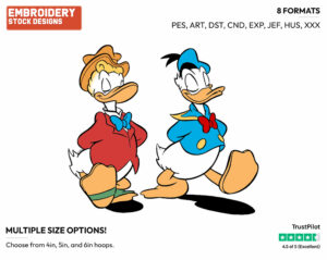 Gladstone Gander, Donald Duck Walking - Disney's Mickey Mouse & Friends - Embroidery Design in 3 sizes & 8 formats