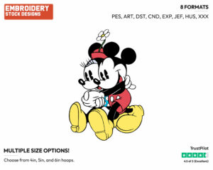 Mickey And Minnie Dancing A Tango - Disney's Classic Friends & Couples - Embroidery Design in 3 sizes & 8 formats