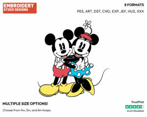 Mickey, Minnie - Disney's Classic Friends & Couples - Embroidery Design in 3 sizes & 8 formats