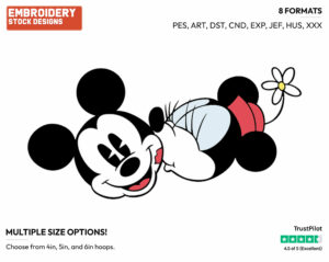 Mickey, Minnie Kiss - Disney's Classic Friends & Couples - Embroidery Design in 3 sizes & 8 formats