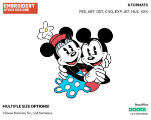 Mickey, Minnie Posing - Disney's Classic Friends & Couples - Embroidery Design in 3 sizes & 8 formats