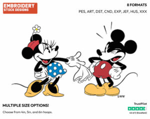Minnie Offering Mickey Hanky - Disney's Classic Friends & Couples - Embroidery Design in 3 sizes & 8 formats