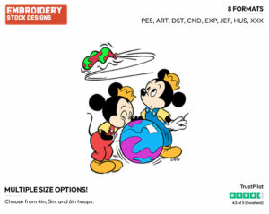 Mickey's Nephews - Disney's Pete, Horace, Clarabelle Cow & Others - Embroidery Design in 3 sizes & 8 formats
