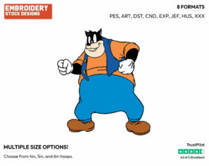 Pete - Disney's Pete, Horace, Clarabelle Cow & Others - Embroidery Design in 3 sizes & 8 formats